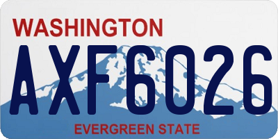 WA license plate AXF6026