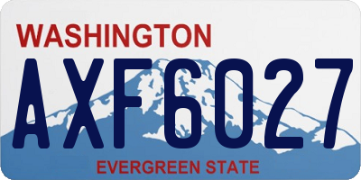 WA license plate AXF6027
