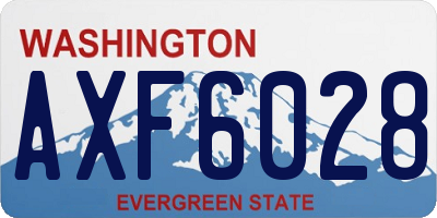 WA license plate AXF6028