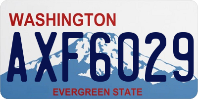 WA license plate AXF6029