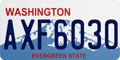 WA license plate AXF6030