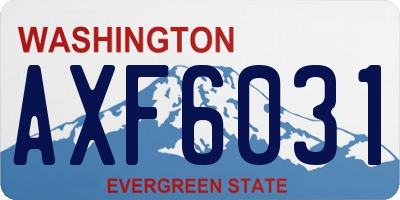WA license plate AXF6031