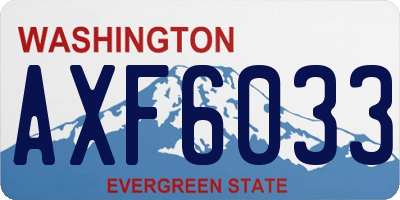 WA license plate AXF6033