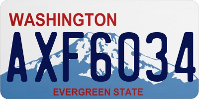 WA license plate AXF6034