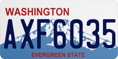 WA license plate AXF6035
