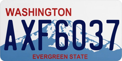 WA license plate AXF6037