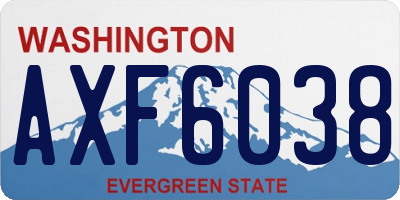 WA license plate AXF6038