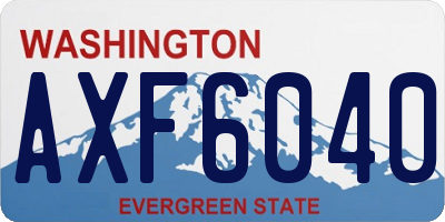 WA license plate AXF6040