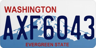 WA license plate AXF6043