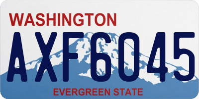 WA license plate AXF6045