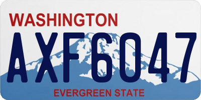 WA license plate AXF6047