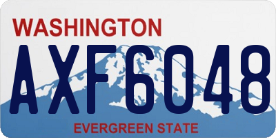WA license plate AXF6048
