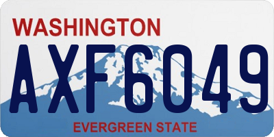 WA license plate AXF6049