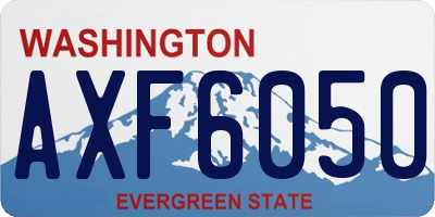 WA license plate AXF6050