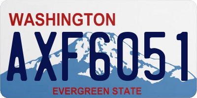 WA license plate AXF6051