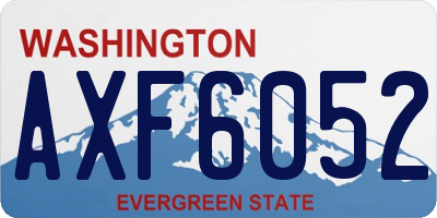 WA license plate AXF6052