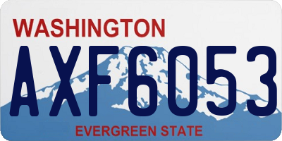 WA license plate AXF6053