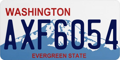 WA license plate AXF6054