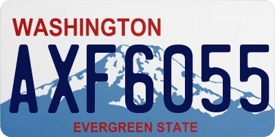 WA license plate AXF6055
