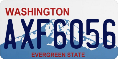 WA license plate AXF6056