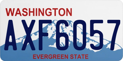 WA license plate AXF6057