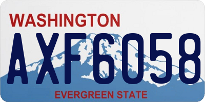 WA license plate AXF6058