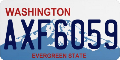 WA license plate AXF6059