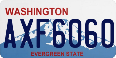 WA license plate AXF6060