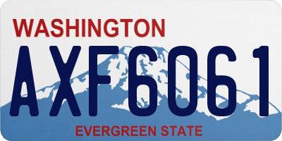 WA license plate AXF6061