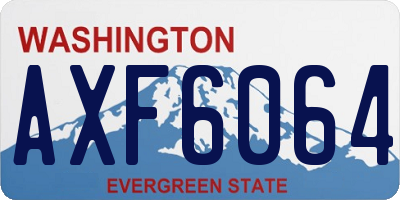 WA license plate AXF6064