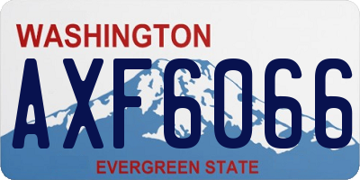 WA license plate AXF6066