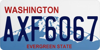 WA license plate AXF6067
