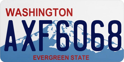 WA license plate AXF6068