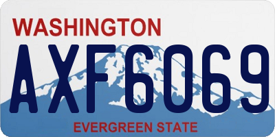 WA license plate AXF6069