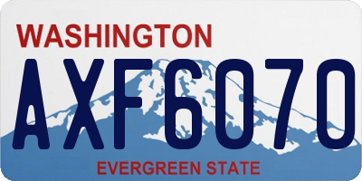 WA license plate AXF6070