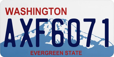 WA license plate AXF6071
