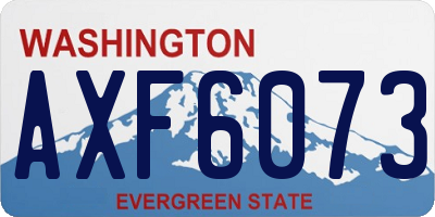 WA license plate AXF6073