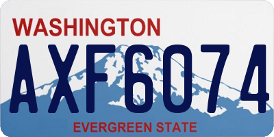 WA license plate AXF6074