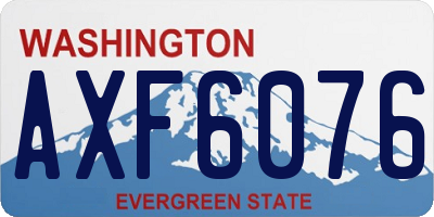 WA license plate AXF6076