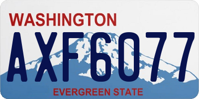 WA license plate AXF6077
