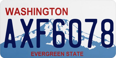 WA license plate AXF6078