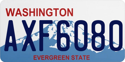 WA license plate AXF6080
