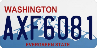 WA license plate AXF6081