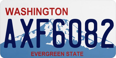WA license plate AXF6082