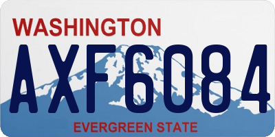 WA license plate AXF6084