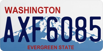 WA license plate AXF6085