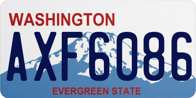WA license plate AXF6086