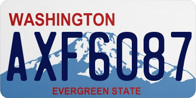 WA license plate AXF6087