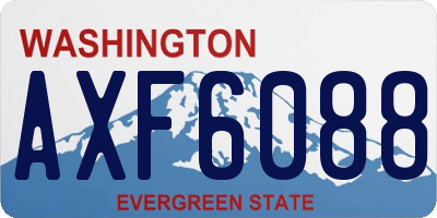 WA license plate AXF6088
