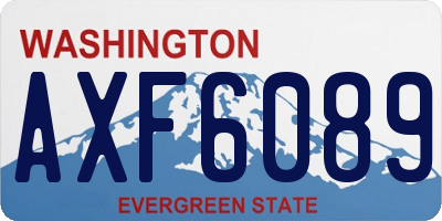 WA license plate AXF6089